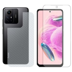 Película Hidrogel + Adesivo Fibra De Carbono Para Xiaomi Redmi Note 12s - - Transparente