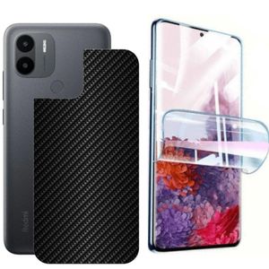 Película Hidrogel + Adesivo Fibra De Carbono Para Xiaomi Redmi A1+ - Preta