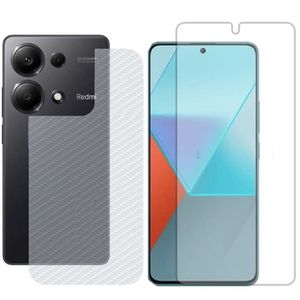 Película Hidrogel + Adesivo Fibra De Carbono Para Xiaomi Redmi Note 13 Pro - Transparente