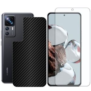 Película Hidrogel + Adesivo Fibra De Carbono Para Xiaomi 12t - Preta