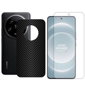 Película Hidrogel + Adesivo Fibra De Carbono Para Xiaomi 14 Ultra - Preta