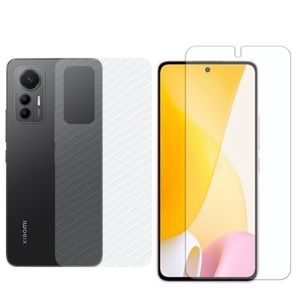 Película Hidrogel + Adesivo Fibra De Carbono Para Xiaomi 12 Lite - Transparente