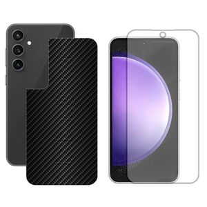 Película Hidrogel + Adesivo Fibra De Carbono Para Samsung Galaxy S23 Fe - Preta