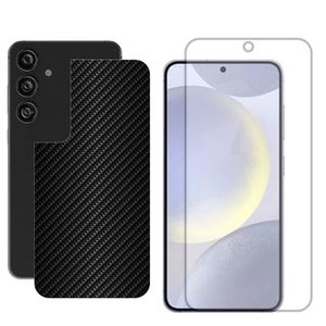 Película Hidrogel + Adesivo Fibra De Carbono Para Samsung Galaxy S24 Plus - Preta