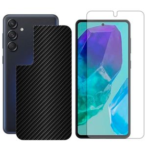 Película Hidrogel + Adesivo Fibra De Carbono Para Samsung Galaxy M55 5g - Preta