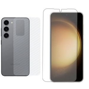 Película Hidrogel + Adesivo Fibra De Carbono Para Samsung Galaxy S23 - Transparente