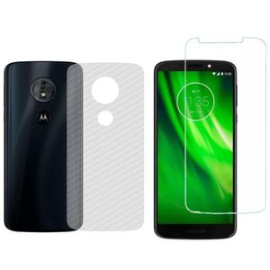 Película Hidrogel + Adesivo Fibra De Carbono Para Motorola Moto E5 - Transparente