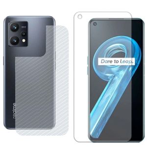 Película Hidrogel + Adesivo Fibra De Carbono Para Realme 9 - Transparente