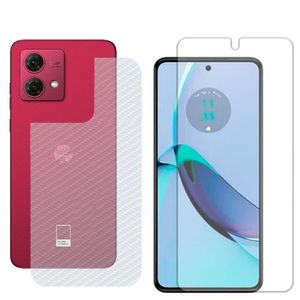 Película Hidrogel + Adesivo Fibra De Carbono Para Motorola Moto G84 - Transparente