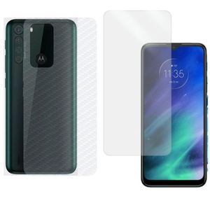 Película Hidrogel + Adesivo Fibra De Carbono Para Motorola Moto One Fusion Plus - Transparente