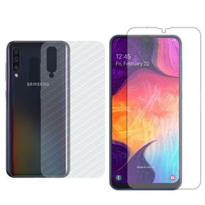 Película Hidrogel + Adesivo Fibra De Carbono Para Samsung Galaxy A50 - Transparente