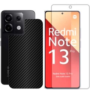 Película Hidrogel + Adesivo Fibra De Carbono Para Redmi Note 13 Pro 5g - Preta