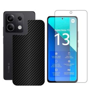 Película Hidrogel + Adesivo Fibra De Carbono Para Redmi Note 13 5g - Preta