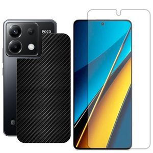 Película Hidrogel + Adesivo Fibra De Carbono Para Poco X6 5g - Preta