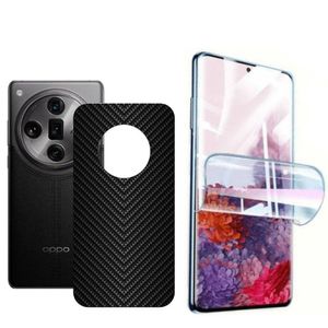 Película Hidrogel + Adesivo Fibra De Carbono Para Oppo Find X7 Ultra - Preta