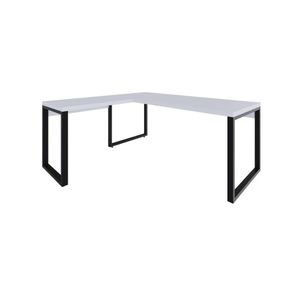 Mesa Em L Presidente 190x160x75cm Yon Branco Tx Estrutura Preta