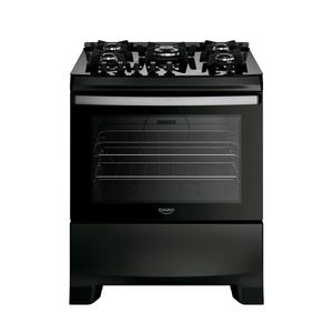 Fogão 5 Bocas Dako Supreme Black Glass Digital Com Mesa De Vidro Preto Bivolt