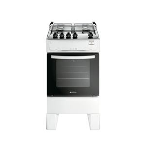 Fogão 4 Bocas Atlas Milão Top Branco Com Mesa De Inox A Gás Bivolt