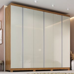 Guarda-roupa Casal 6 Portas Monte Carlo Cinamomo / Off White