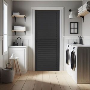 Porta De Aluminio Laminada 210x90cm Sólida Preto