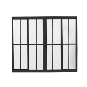 Janela De Aluminio De Correr 100x150cm 4 Folhas Com Grade Sólida Preto