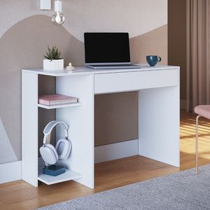 Escrivaninha Para Escritório 1 Gaveta Complemento Branco Line