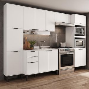 Armário De Cozinha Completa C Balcão Miami Pulse Carraro Branco