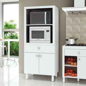 Balcão Para Forno E Micro-ondas Com 2 Portas E 1 Gaveta Branco