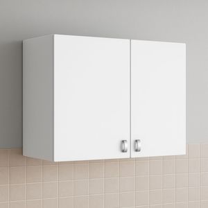 Armário Aéreo Alto Multiuso Com 2 Portas Branco