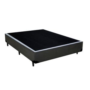 Cama Box Casal Blindado Extremo Reforçado King Design Sintético Cinza 138x188x40