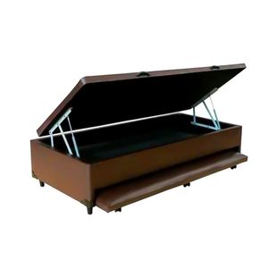 Cama Box Baú Auxiliar Solteiro Sintético Espuma 8cm 88x188x45 Marrom