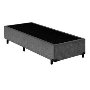 Cama Box Blindado Solteiro King Design Suede Cinza 88x188x40