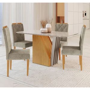 Mesa Harpa 1,20 4 Cadeiras Diamante Jcm Cinamomo/off