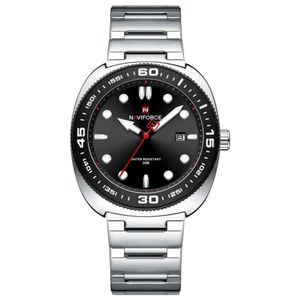 Relógio Esportivo Masculino Pulseira De Aço Inoxidável 30m à Prova D 'água Prata