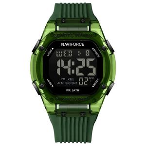 Relógio Digital Esportivo Luminoso Pulseira De Silicone 50m à Prova D'água Verde