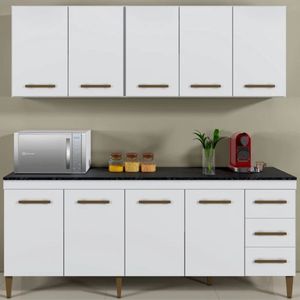 Cozinha Completa Atenas 9 Portas 3 Gavetas Kaiki Móveis - Branco