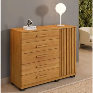 Cômoda Paris 5 Gavetas E 1 Porta Benetil Móveis - Cinamomo