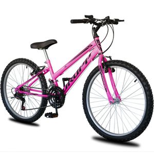 Bicicleta Aro 26 Infantil Feminina 18 Vel Marchas Dropp Sport Freio V-brake - Rosa+preto - único Rosa+preto