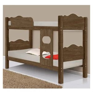 Beliche Sevilha Mocaccino 100% Mdf E Estrado 100% Madeira Vira 2 Camas Solteiro Carmolar