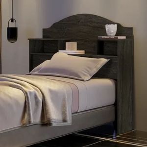 Cabeceira Para Cama Box Solteiro 2 Nichos Evelyn 100% Mdf Mocaccino