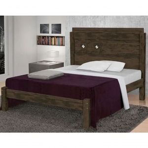 Cama Casal Extensível Livia 100% Mdf E Estrado 100% Madeira Carmolar Nogal