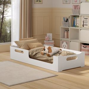 Cama Cecília Solteiro Montessoriana 100% Mdf + Colchão Solteiro 188x88 Toraflex - Branca