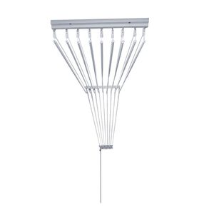 Varal De Teto Para Roupas 150cm 10 Varetas Aluminio Branco