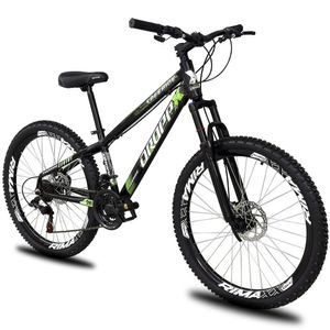 Bicicleta Aro 26 Dropp Freeride Alumínio 21 Marchas Freios A Disco - Preto e Verde
