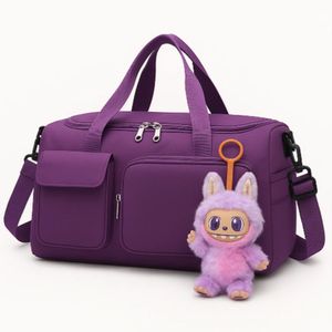 Bolsa De Academia Com Labubu Chaveiro Monster V3 - Roxa