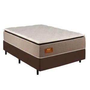 Cama Box Casal Gazin Colchão Com Molas Ensacadas 138x188x72cm Azera Branco/Bege