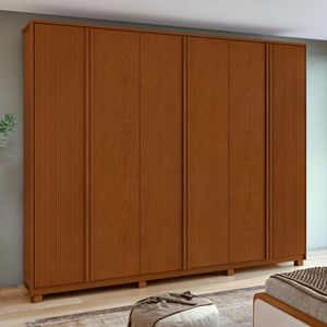 Guarda Roupa Casal Ambiente Ollie 6 Portas Frassino Flex Com Pés - Lopas