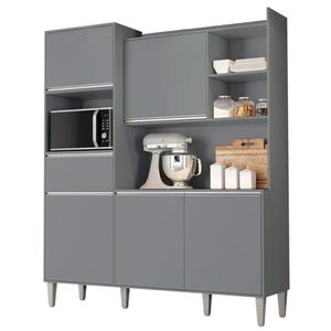 Armário Para Cozinha Kit Isabel Cinza Fosco - Ajl