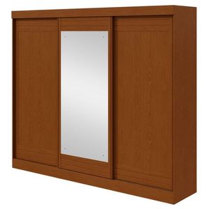 Guarda Roupa Casal Nice 3 Portas 2 Gavetas Frassino Off White Flex Com Espelho - Lopas