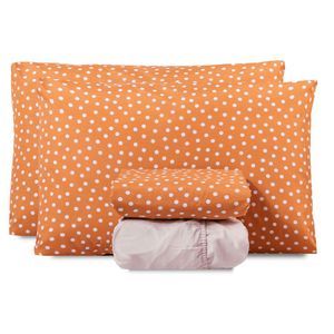 Jogo De Lençol King Classic Estampado 160 Fios 4 Peças - Poa Terracota